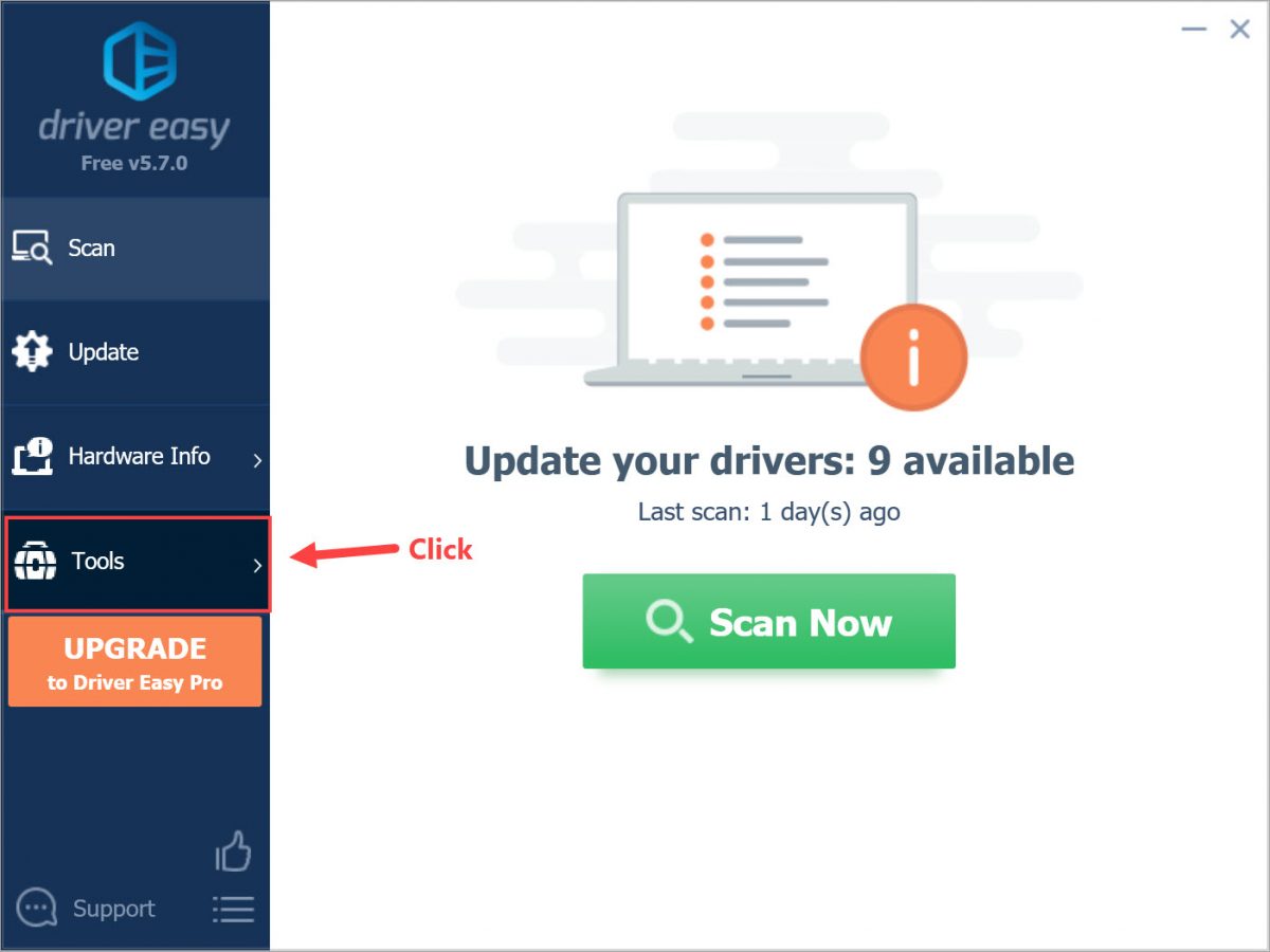 Driver Easy Free click Tools